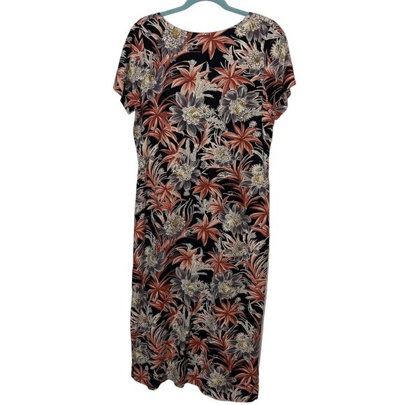 Reyn Spooner Vintage Womens Maxi Dress Size Medium Floral Black Gray Pink - Picture 2 of 8